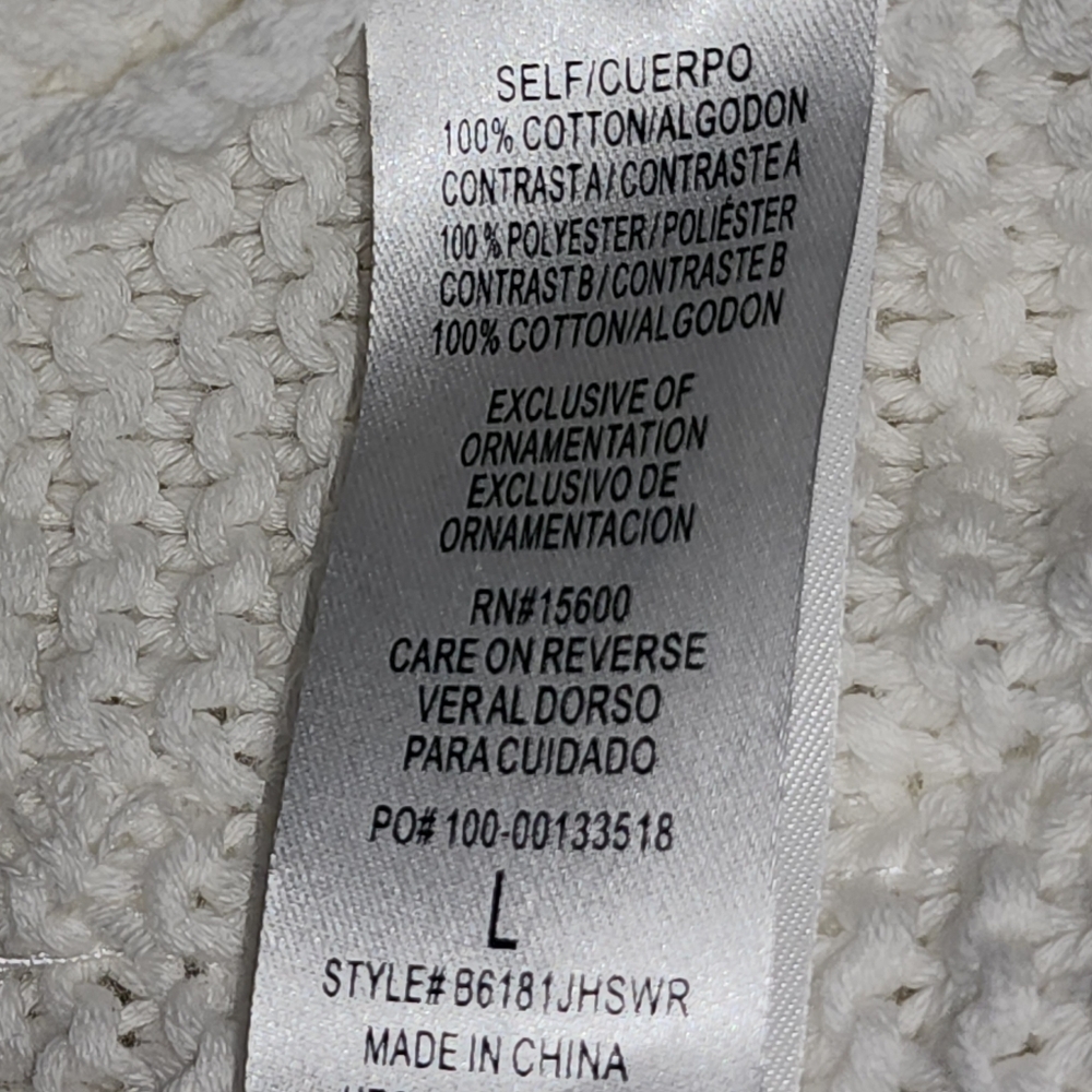 DEMOCRACY Flutter Sleeve V-Neck Mixed Media Top with Die Cut Embroidery - Picture 8 of 9